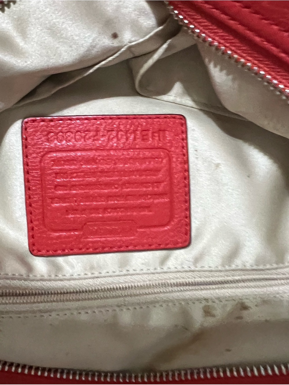 Coach Vibrant Red Pebbled Leather Shoulder Bag - Picture 3 of 8